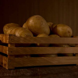 Raw potato, winter, crate, store